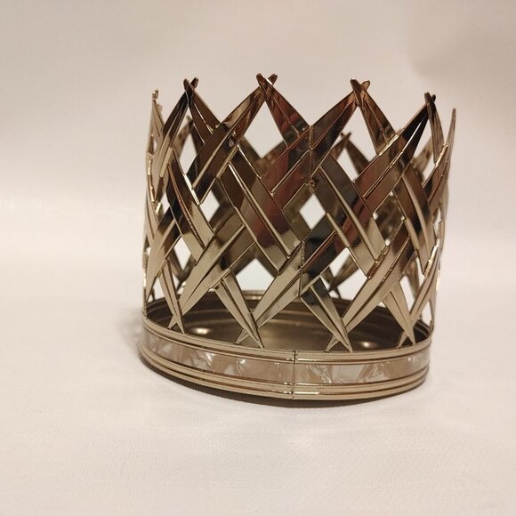 Bath and Body Works Gold Three Wick Candle Holder Gold with Faux Pear In… - Picture 8 of 9